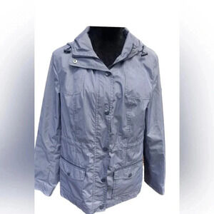 Breckinridge blue and white checkered hooded and lines jacket Small